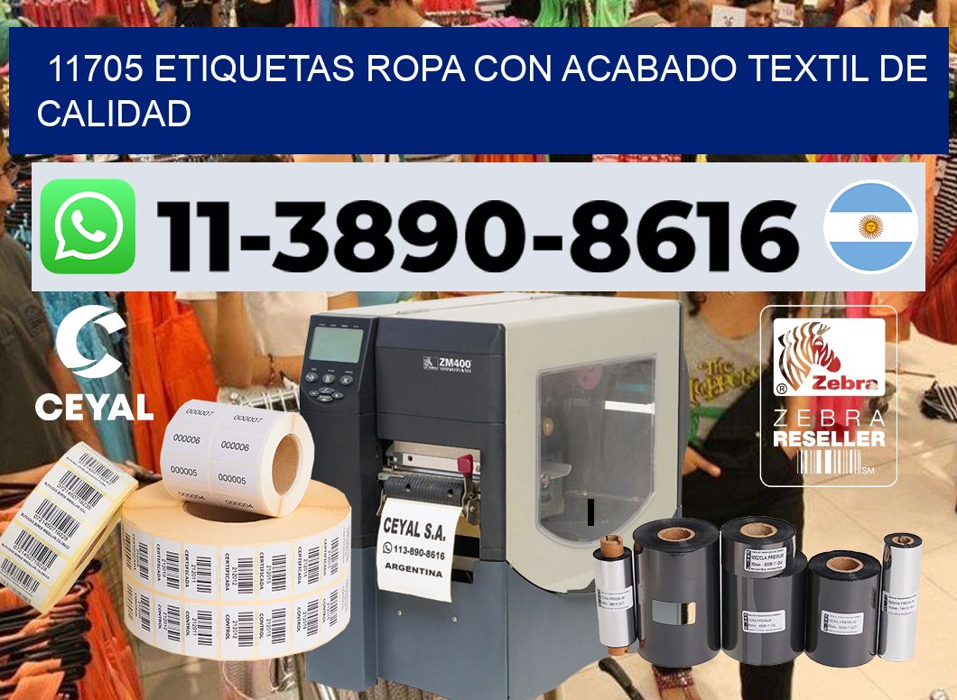 11705 Etiquetas ropa con acabado textil de calidad