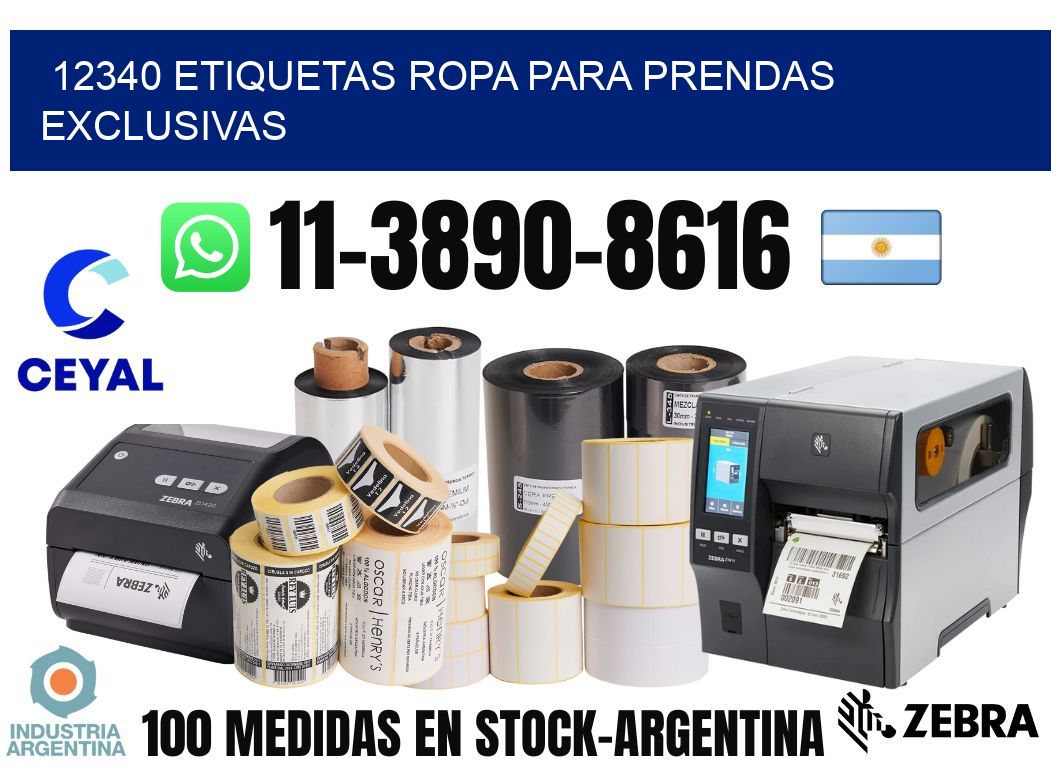 12340 Etiquetas ropa para prendas exclusivas