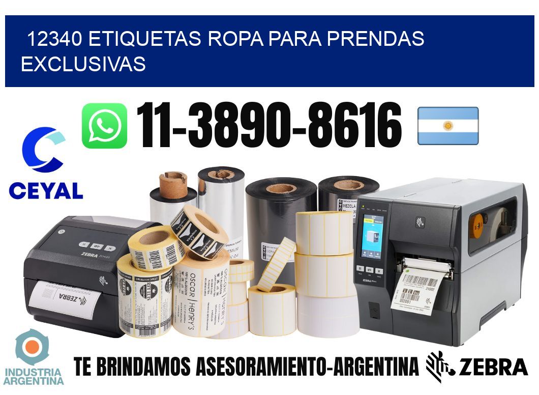 12340 Etiquetas ropa para prendas exclusivas