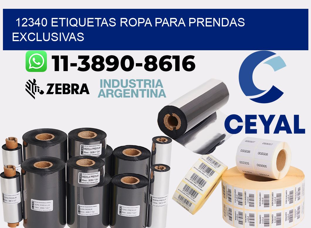 12340 Etiquetas ropa para prendas exclusivas