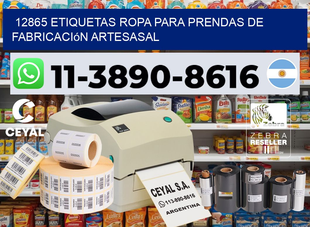 12865 Etiquetas ropa para prendas de fabricación artesasal