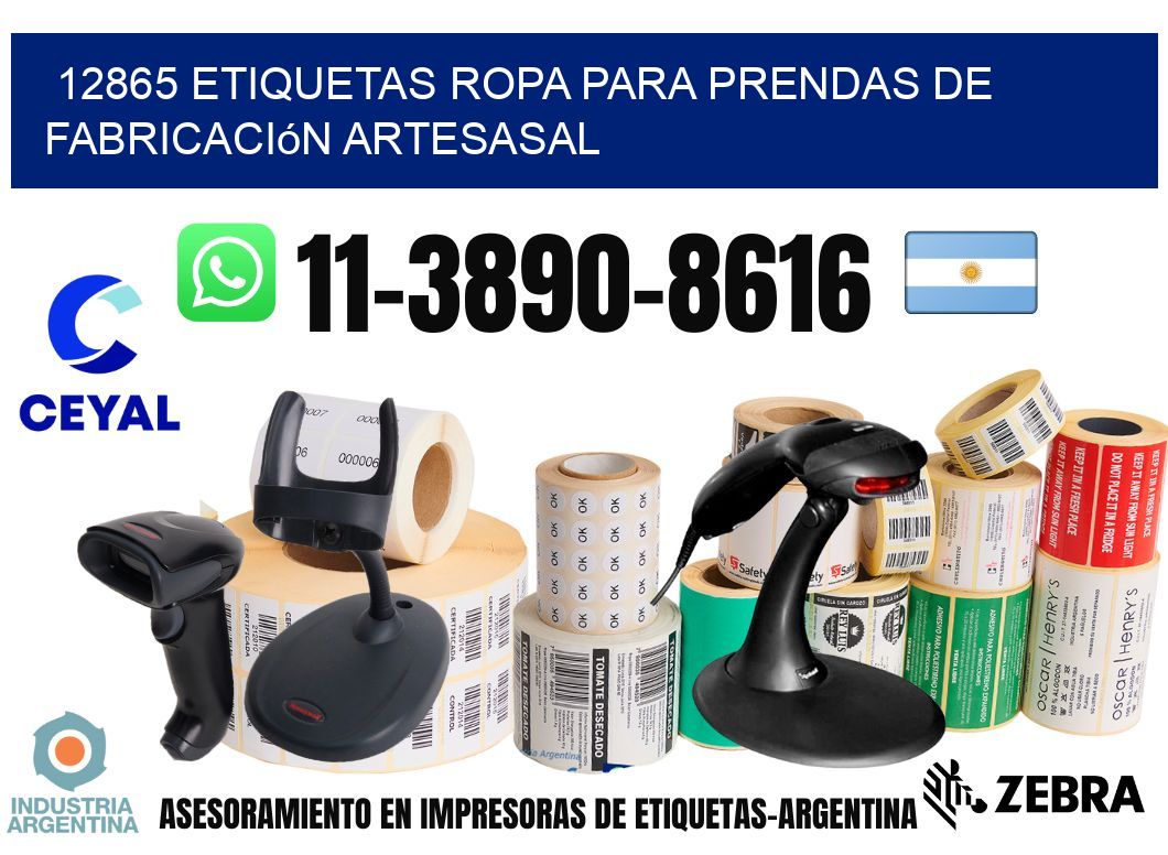 12865 Etiquetas ropa para prendas de fabricación artesasal