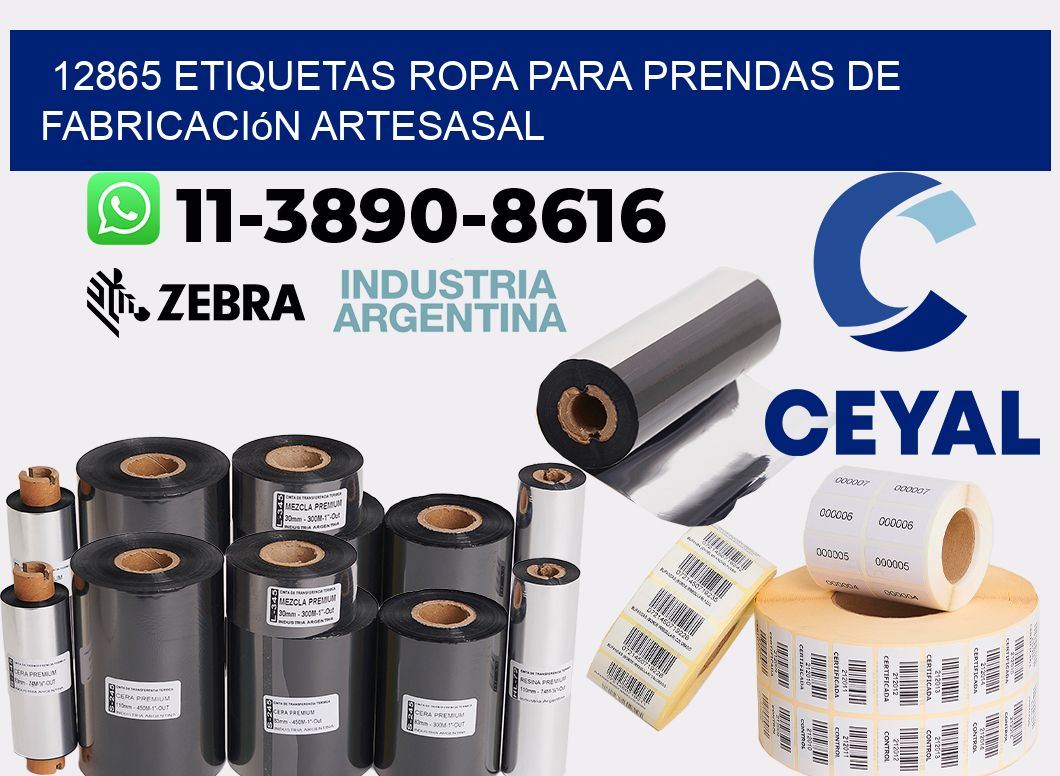 12865 Etiquetas ropa para prendas de fabricación artesasal