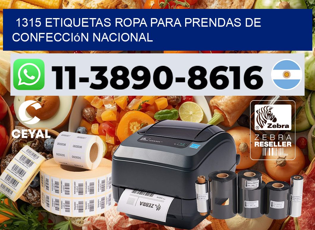 1315 Etiquetas ropa para prendas de confección nacional