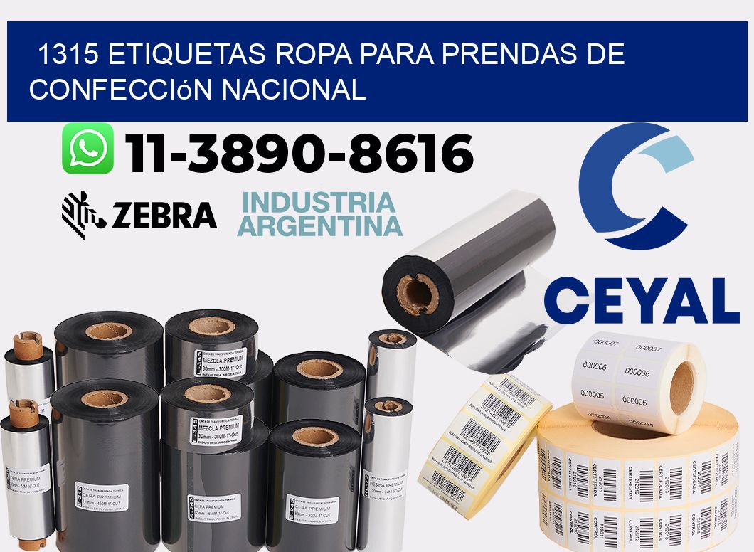 1315 Etiquetas ropa para prendas de confección nacional