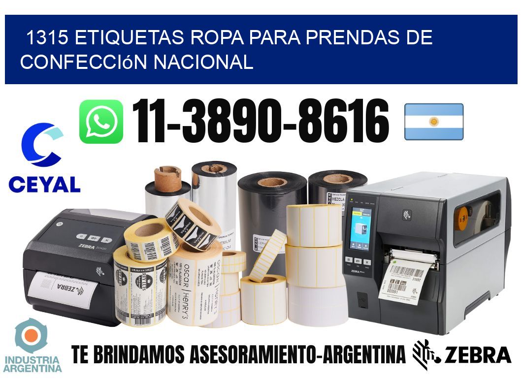 1315 Etiquetas ropa para prendas de confección nacional