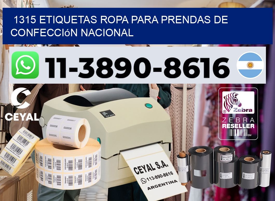 1315 Etiquetas ropa para prendas de confección nacional