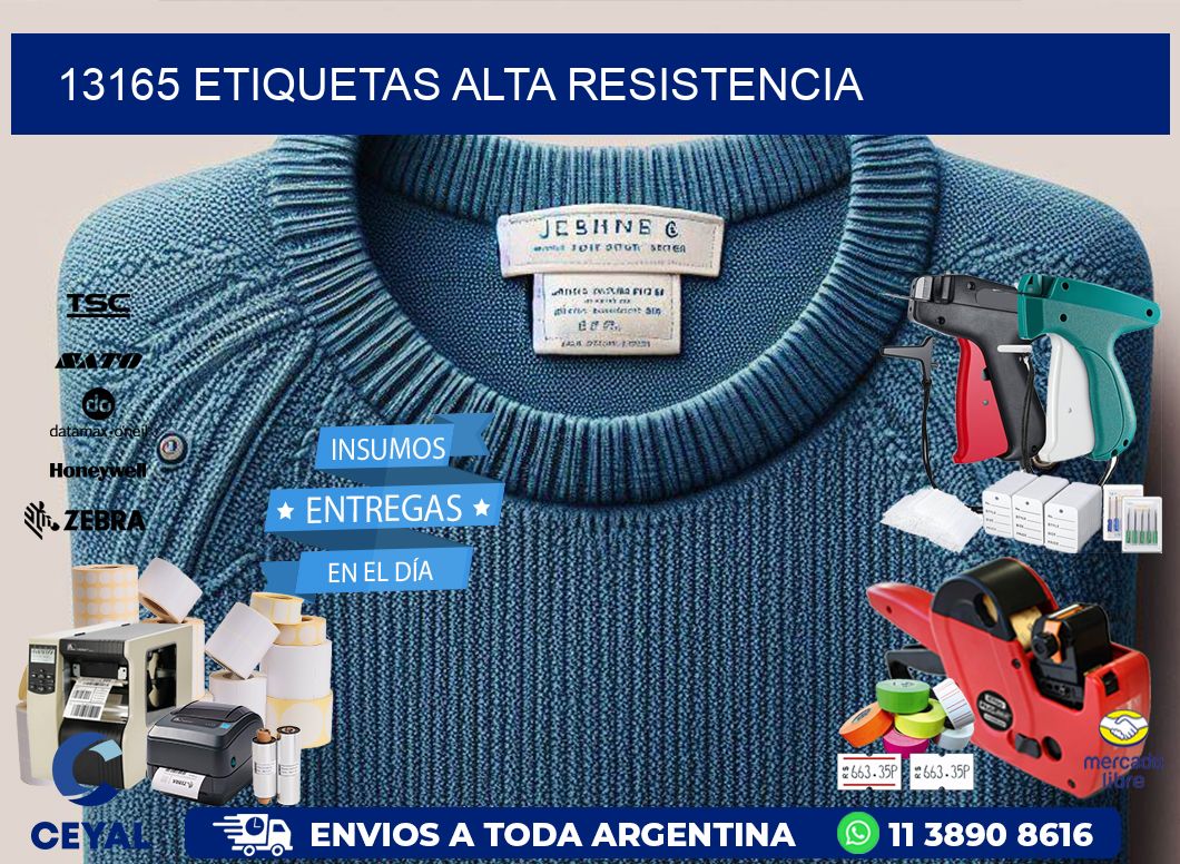 13165 etiquetas alta resistencia