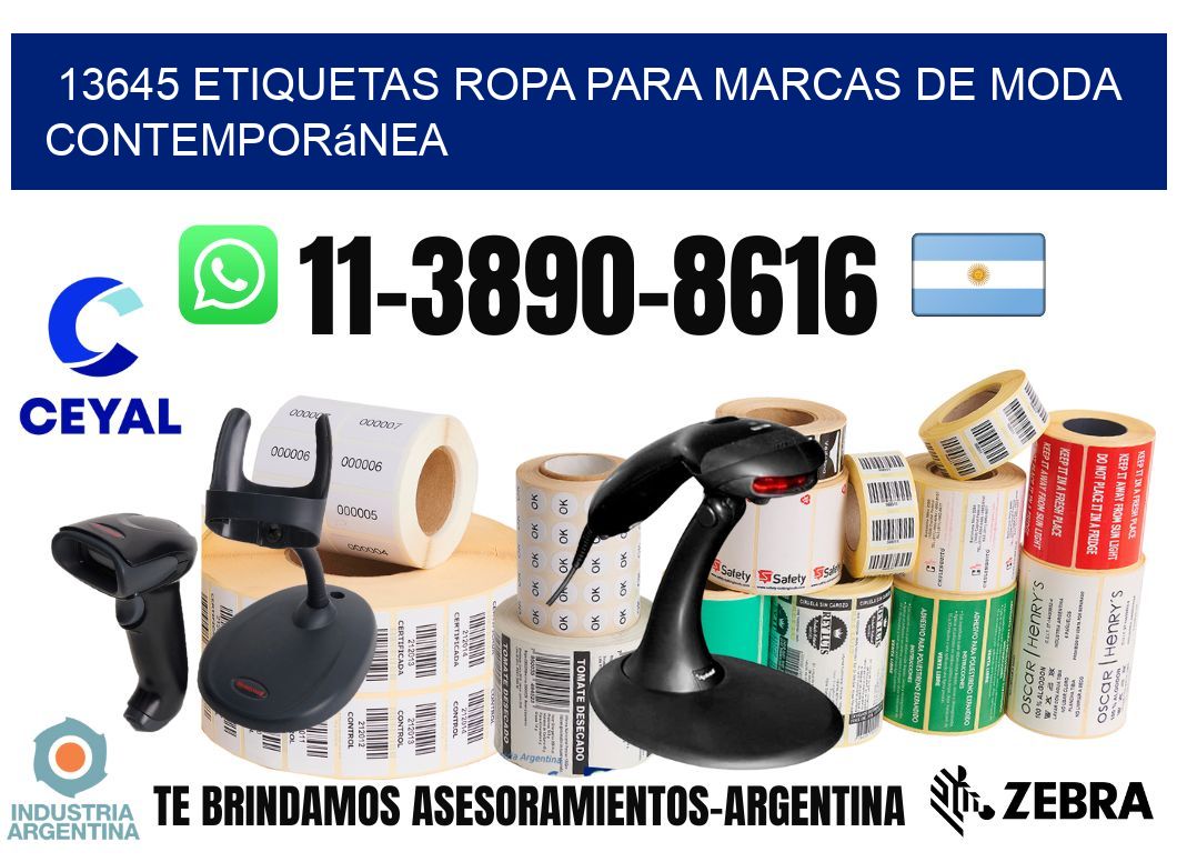 13645 Etiquetas ropa para marcas de moda contemporánea