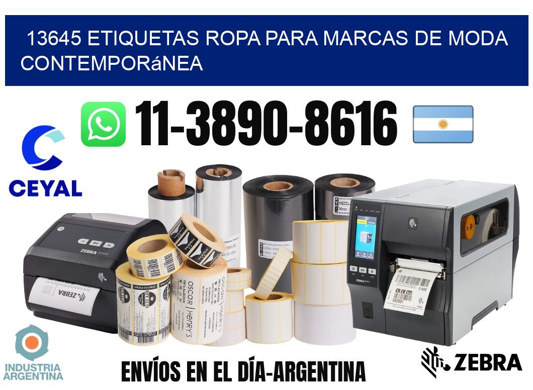 13645 Etiquetas ropa para marcas de moda contemporánea