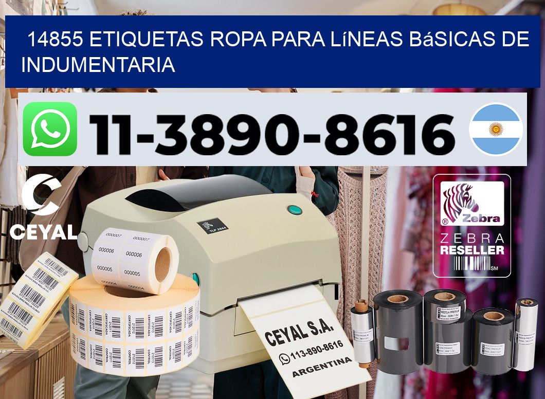14855 Etiquetas ropa para líneas básicas de indumentaria