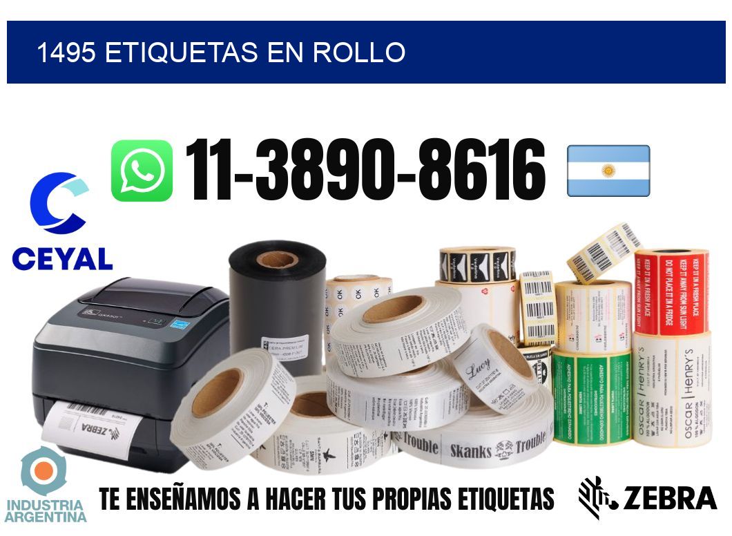 1495 etiquetas en rollo