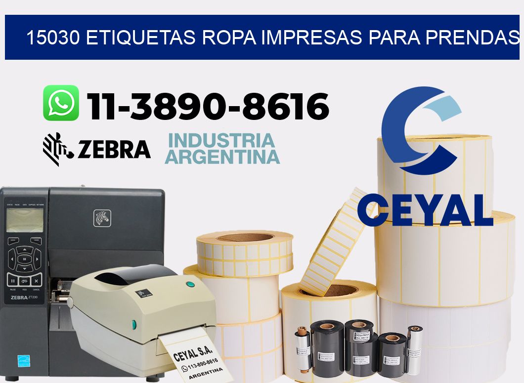 15030 Etiquetas ropa impresas para prendas