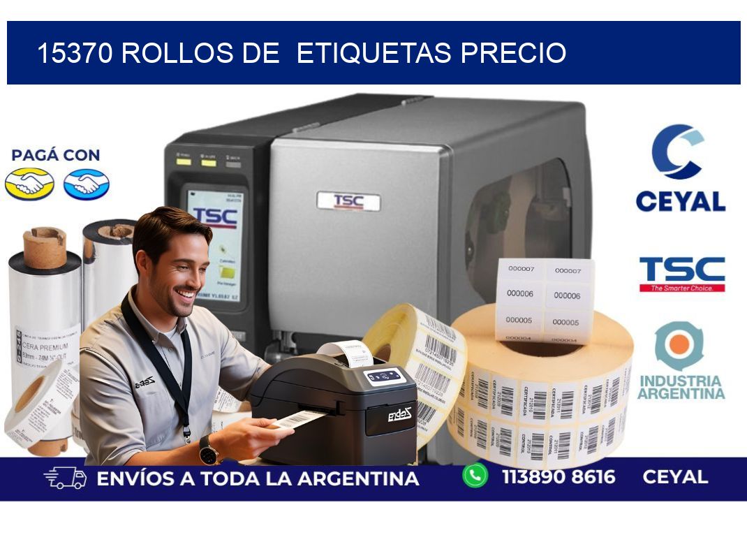15370 rollos de  etiquetas precio