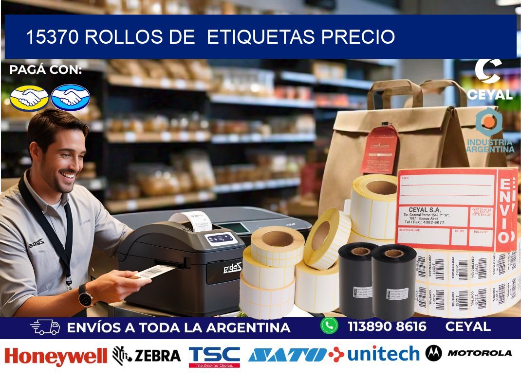 15370 rollos de  etiquetas precio