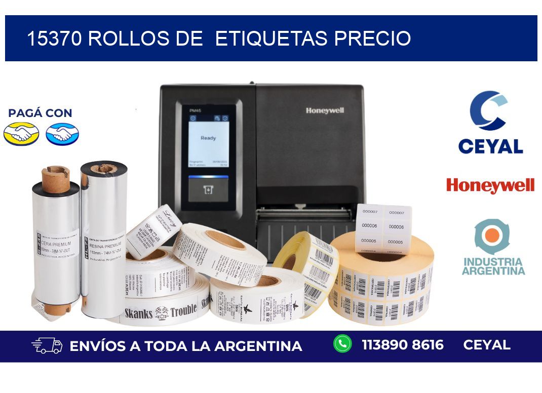 15370 rollos de  etiquetas precio