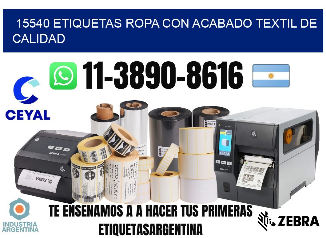 15540 Etiquetas ropa con acabado textil de calidad