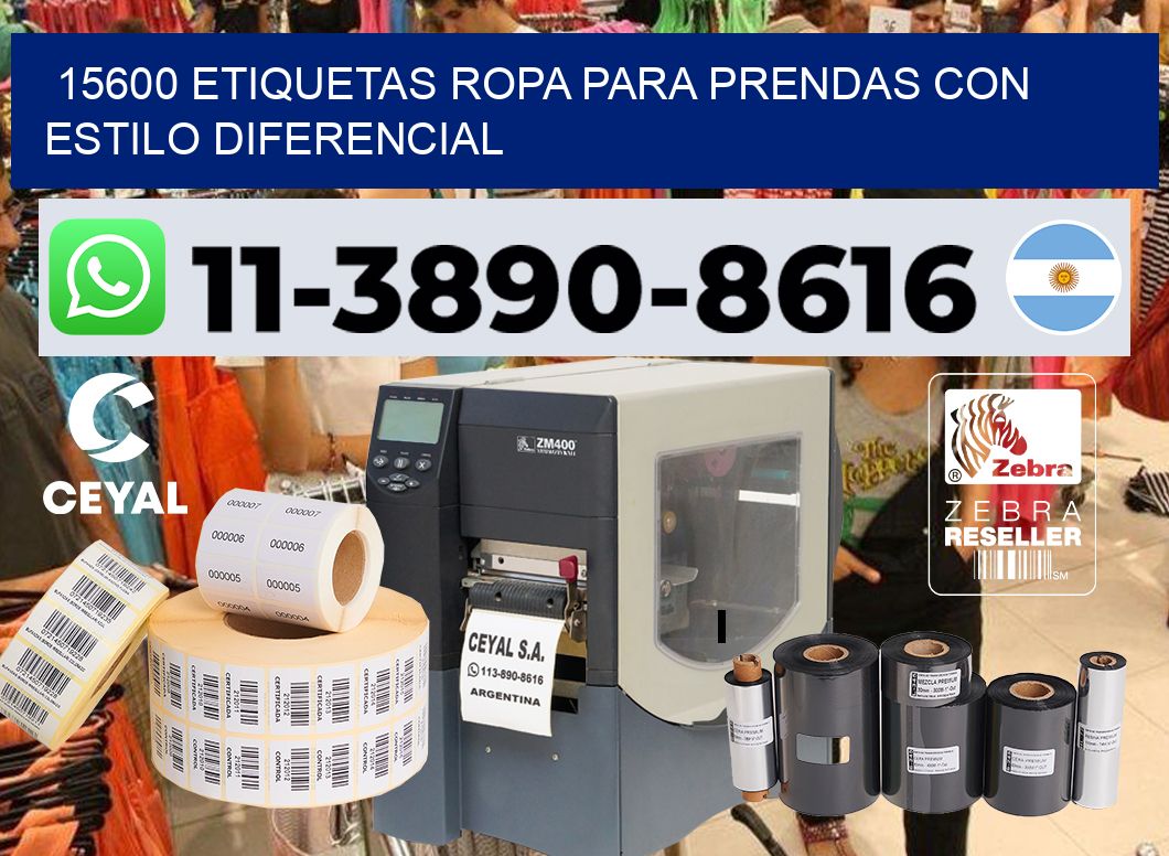 15600 Etiquetas ropa para prendas con estilo diferencial
