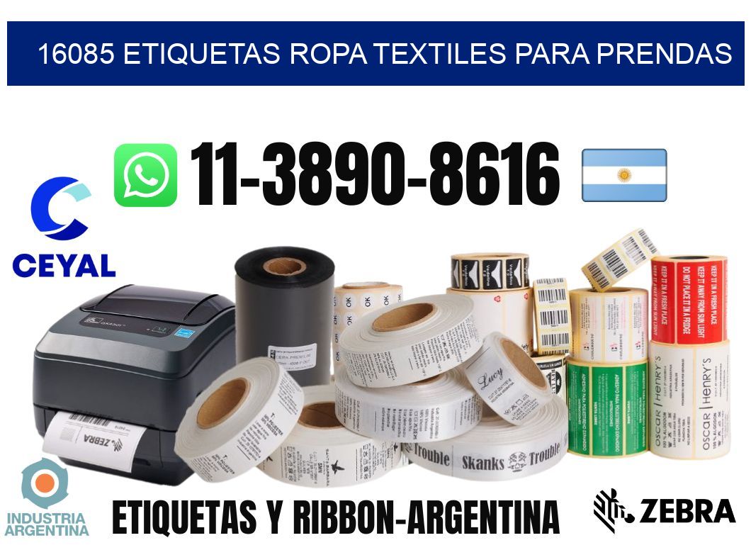 16085 Etiquetas ropa textiles para prendas