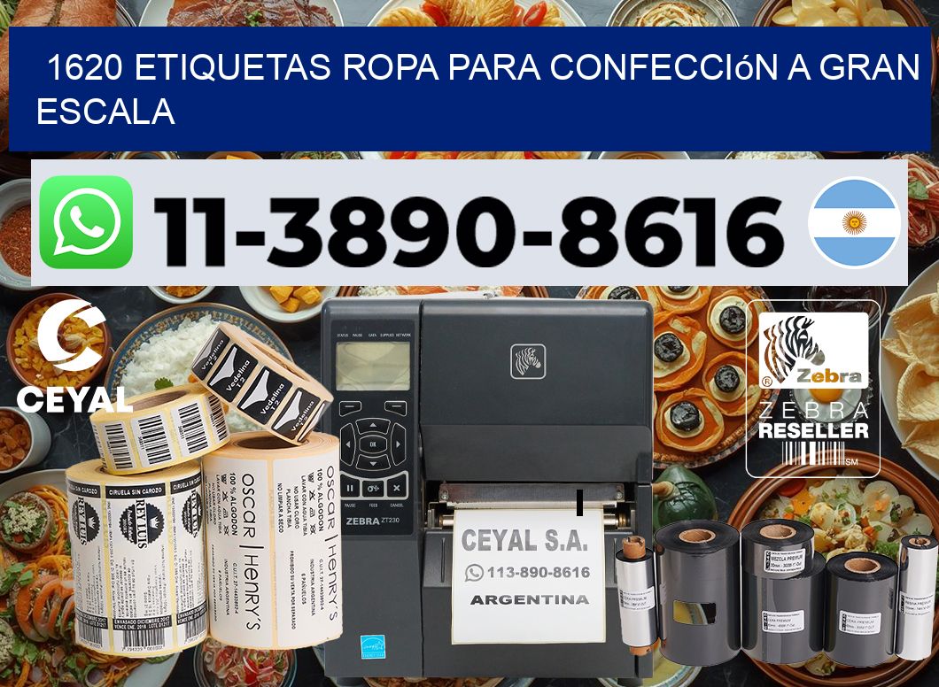 1620 Etiquetas ropa para confección a gran escala