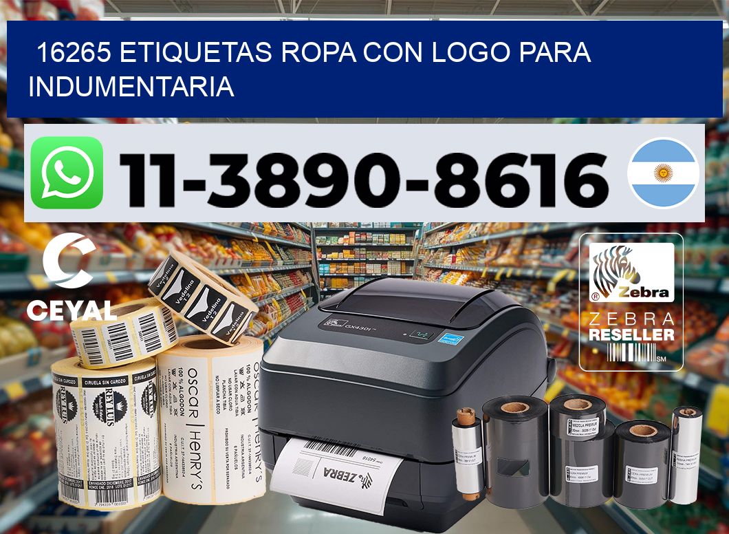 16265 Etiquetas ropa con logo para indumentaria