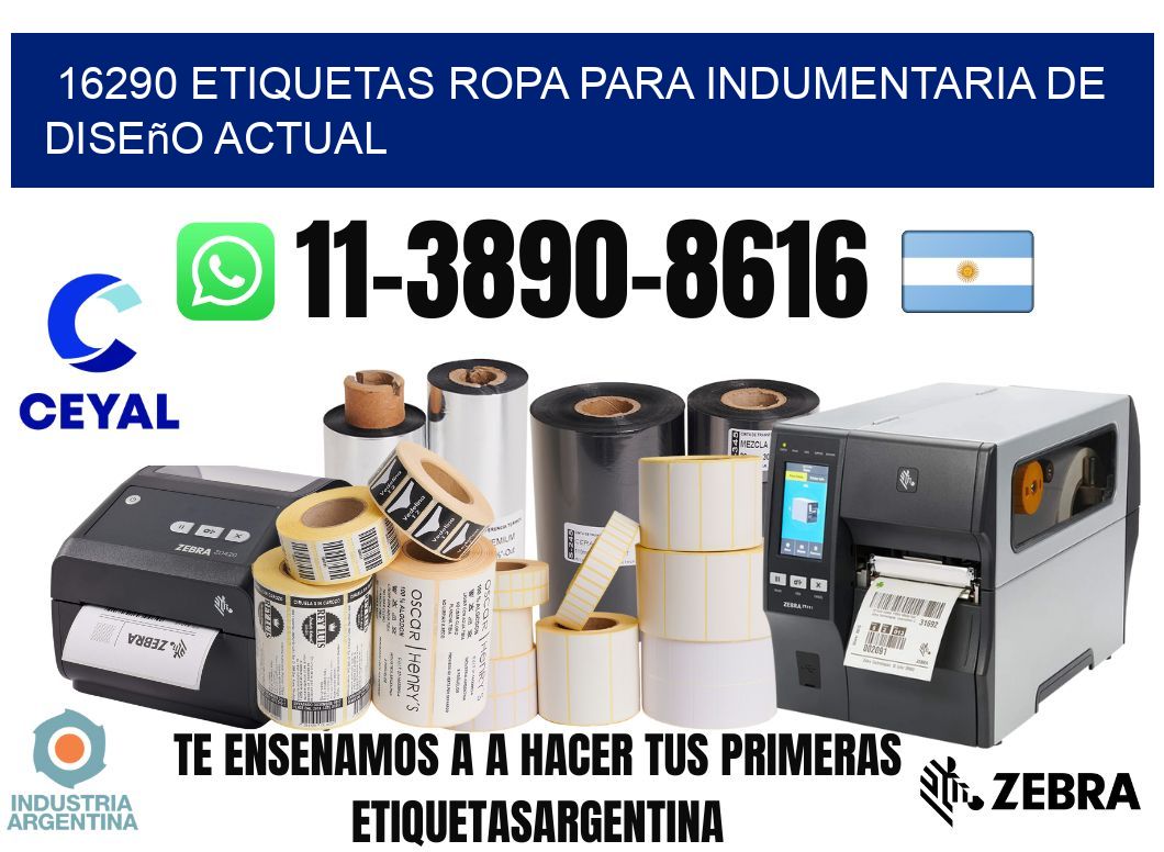 16290 Etiquetas ropa para indumentaria de diseño actual