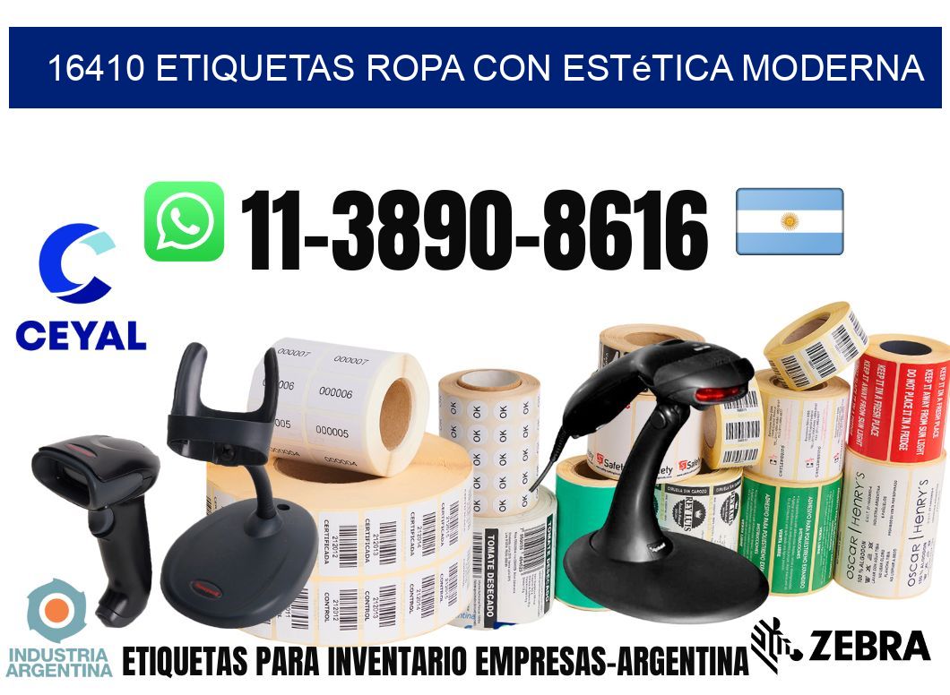 16410 Etiquetas ropa con estética moderna