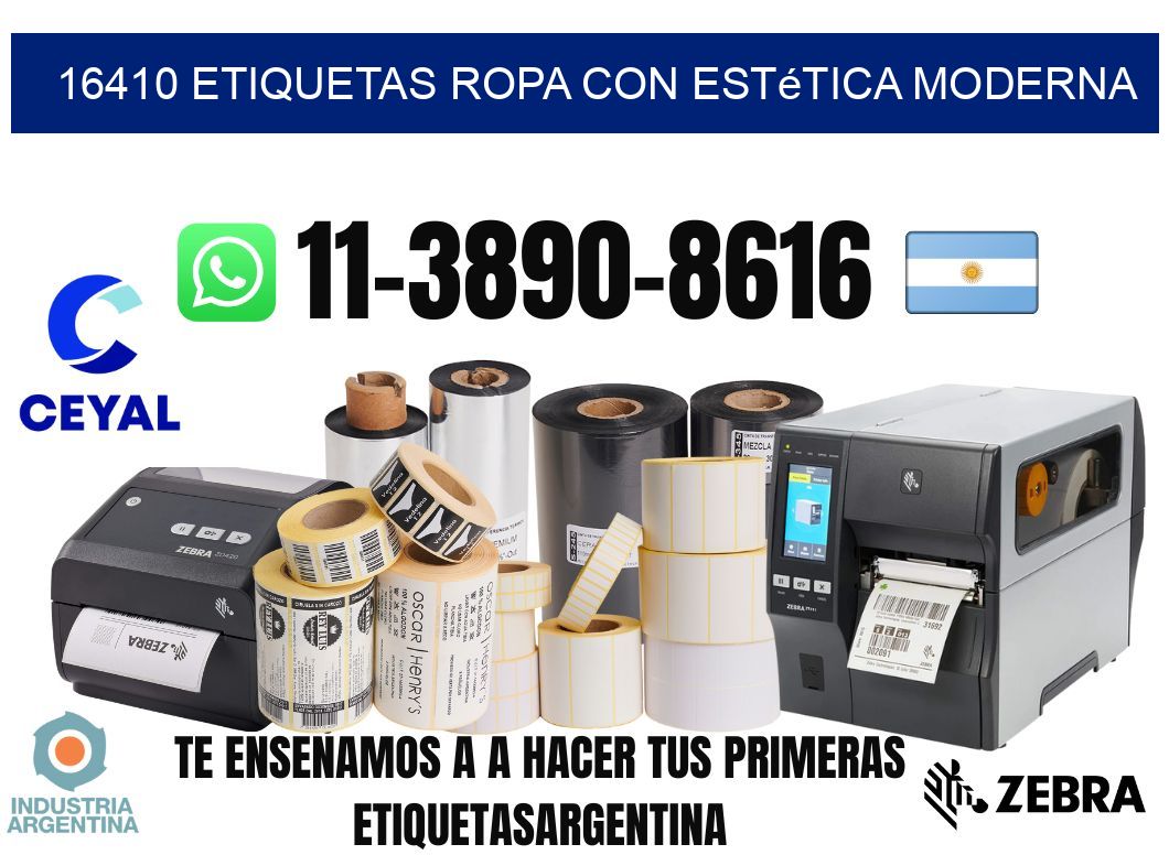 16410 Etiquetas ropa con estética moderna