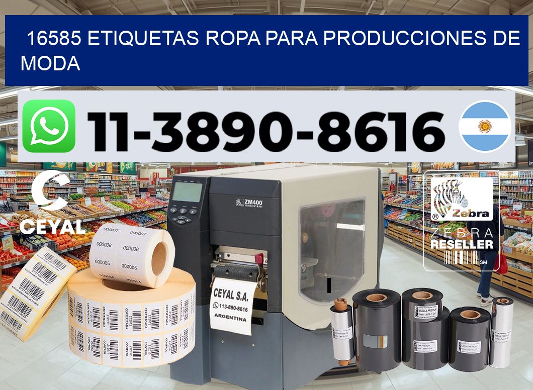 16585 Etiquetas ropa para producciones de moda