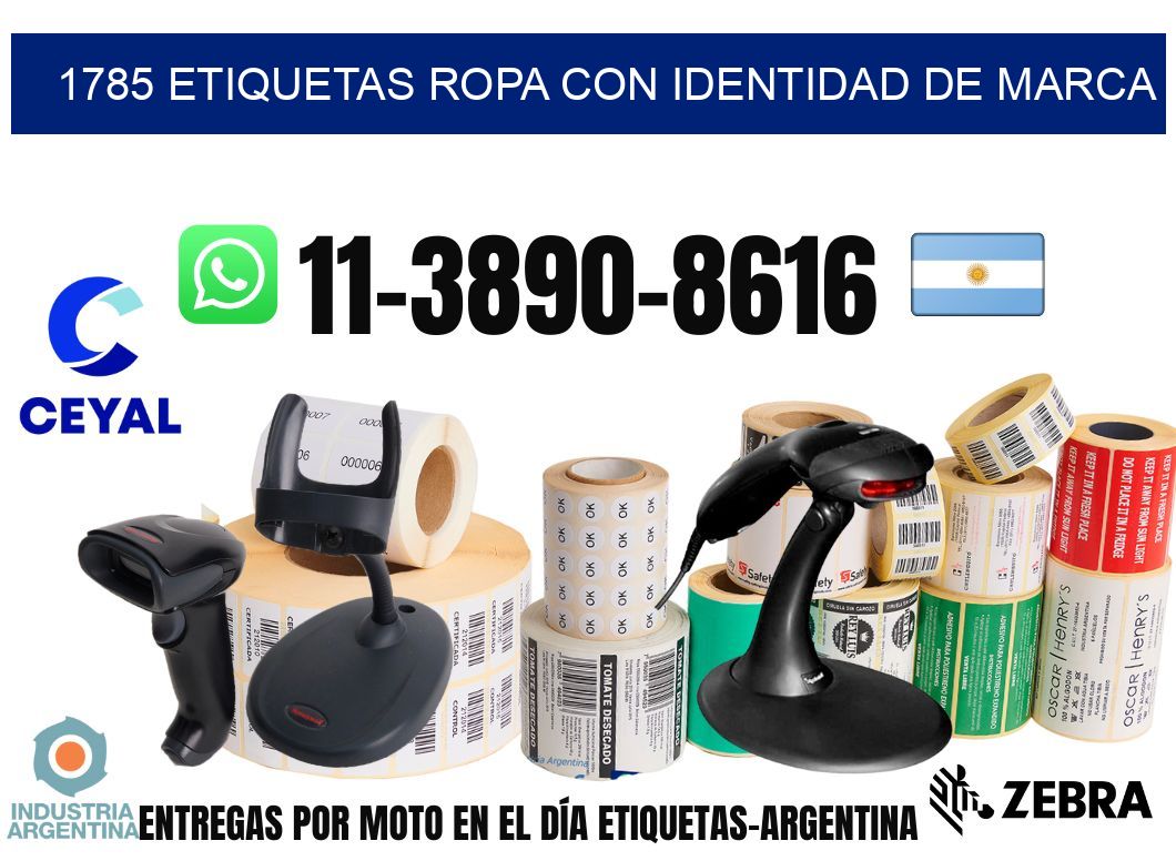 1785 Etiquetas ropa con identidad de marca