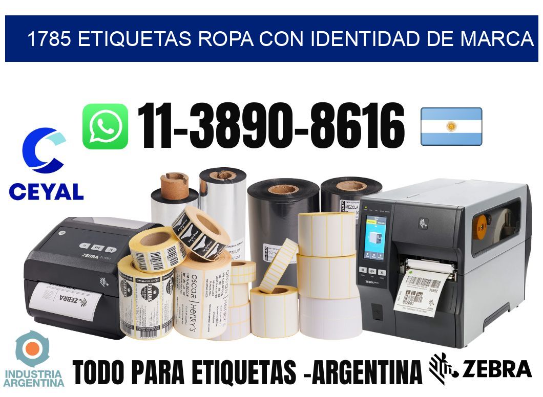 1785 Etiquetas ropa con identidad de marca
