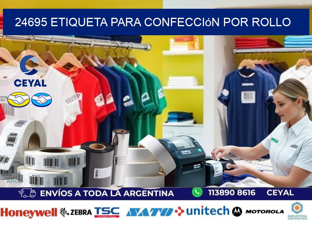 24695 etiqueta para confección por rollo