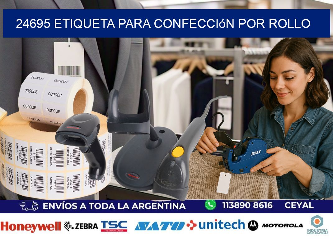 24695 etiqueta para confección por rollo