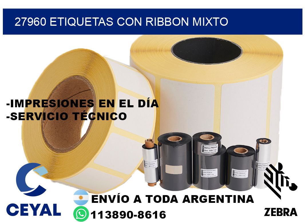 27960 etiquetas con ribbon mixto
