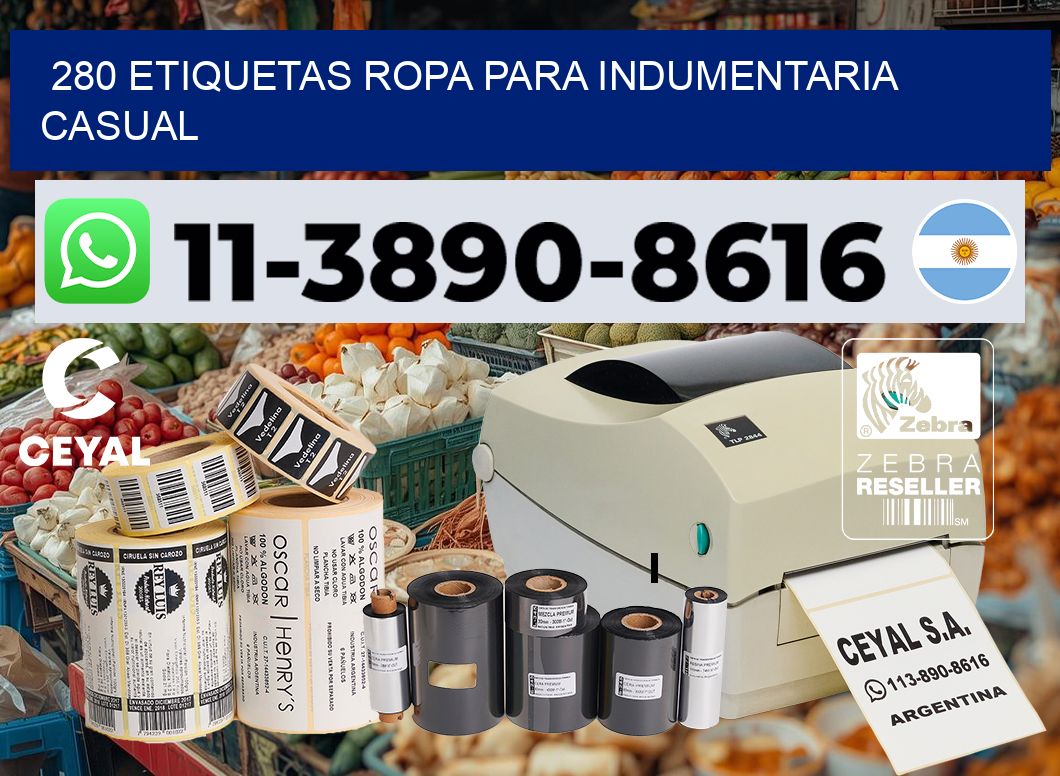 280 Etiquetas ropa para indumentaria casual
