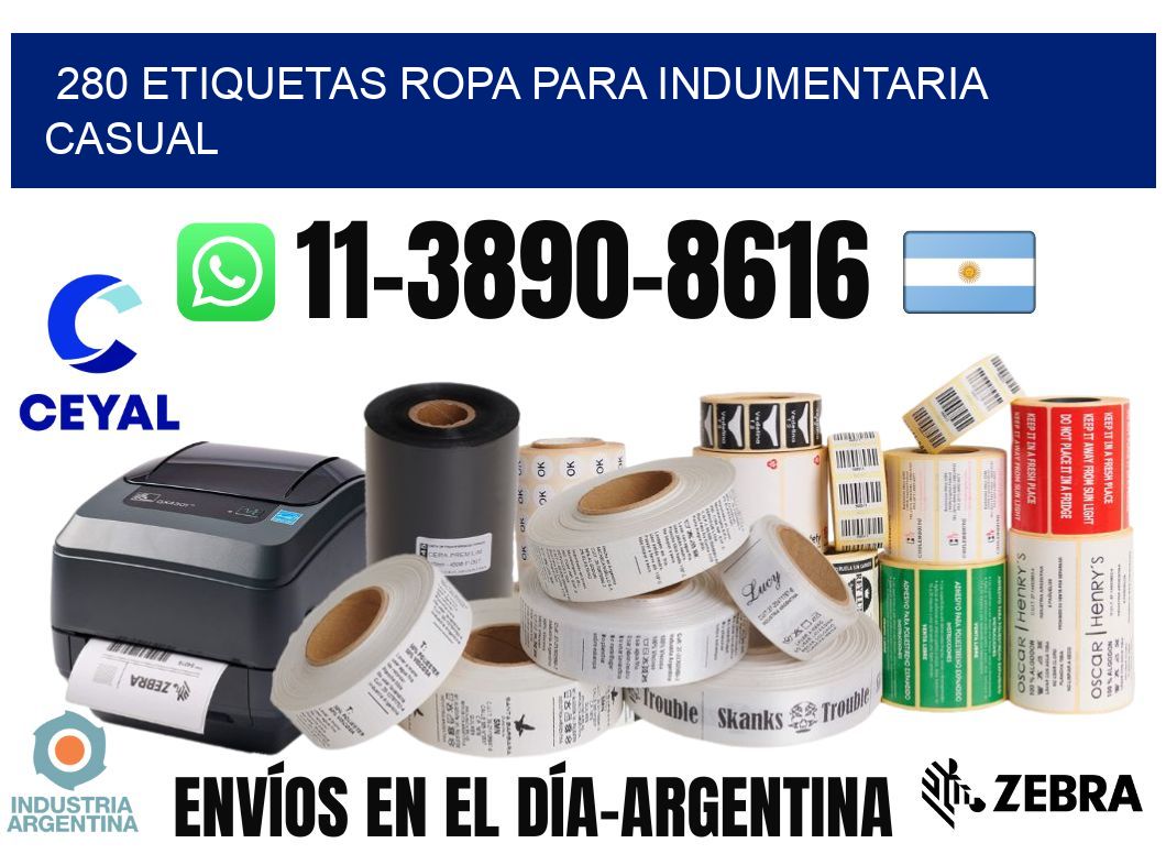 280 Etiquetas ropa para indumentaria casual