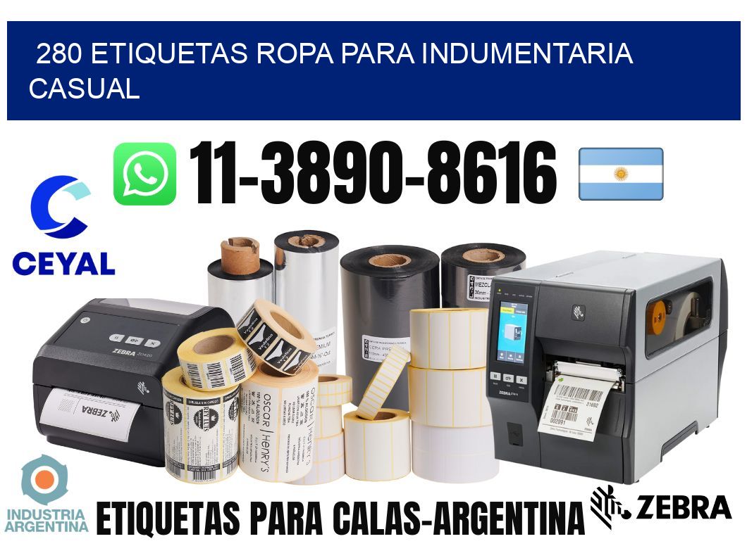 280 Etiquetas ropa para indumentaria casual