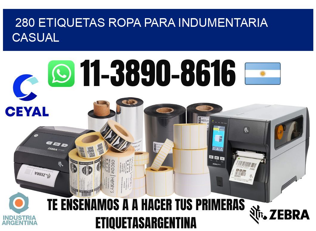 280 Etiquetas ropa para indumentaria casual