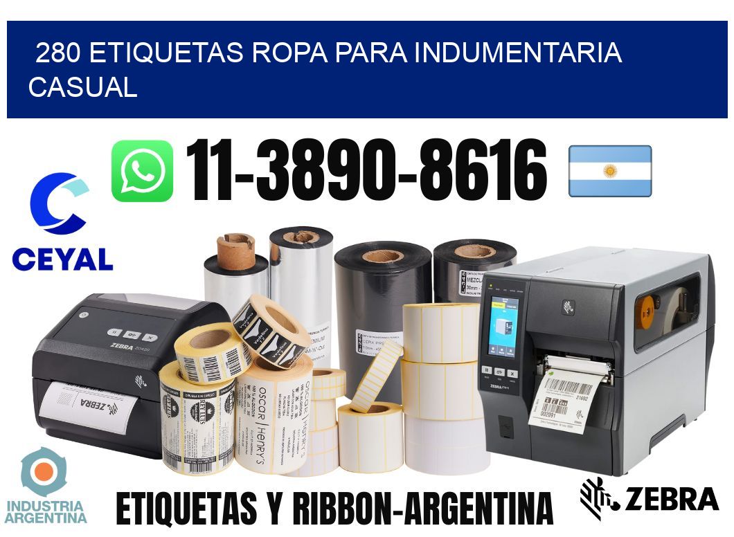280 Etiquetas ropa para indumentaria casual