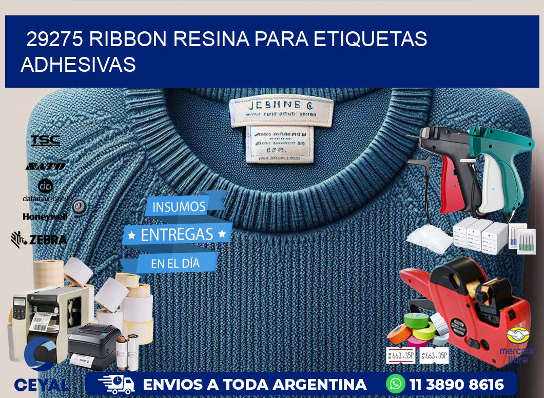 29275 ribbon resina para etiquetas adhesivas