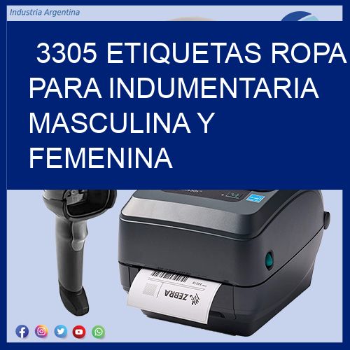 3305 Etiquetas ropa para indumentaria masculina y femenina
