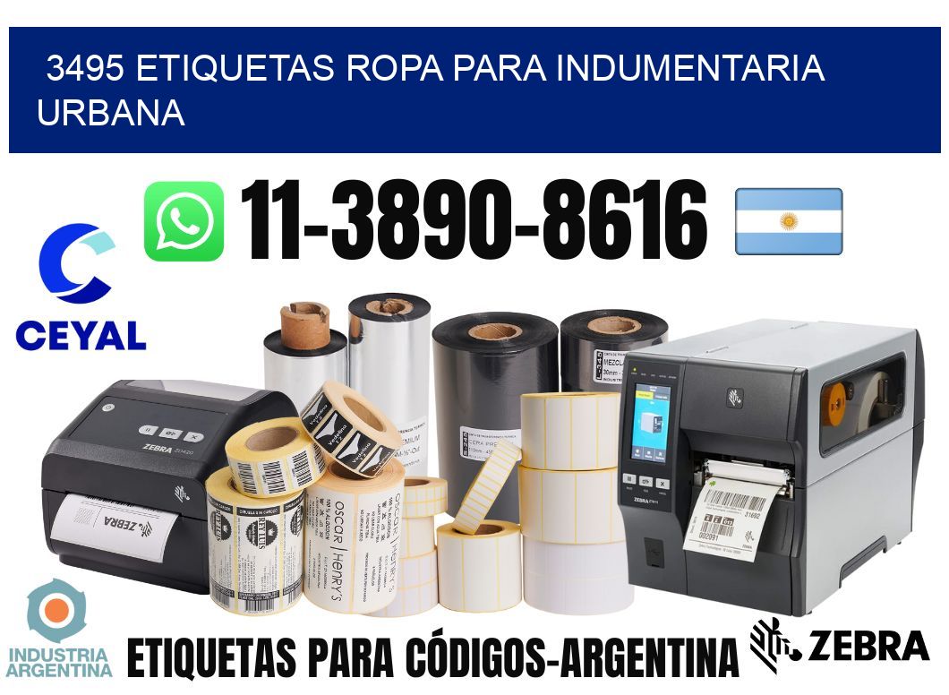 3495 Etiquetas ropa para indumentaria urbana