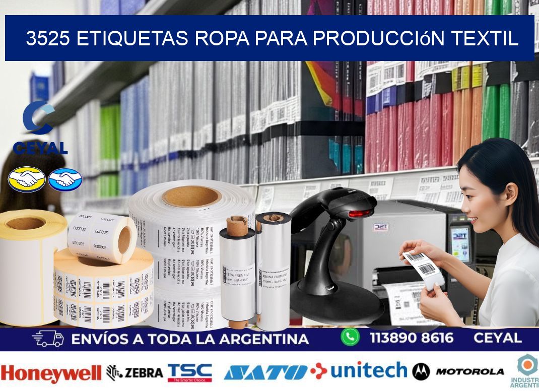 3525 Etiquetas ropa para producción textil