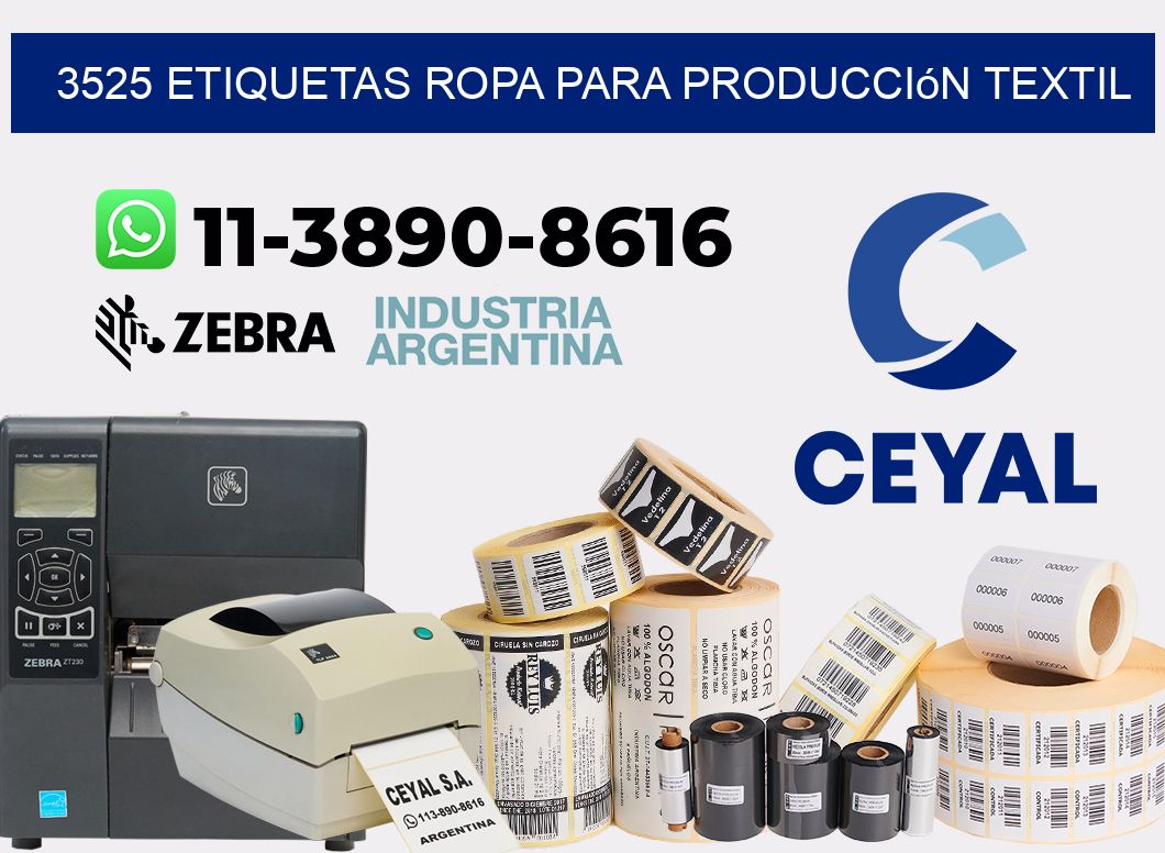 3525 Etiquetas ropa para producción textil