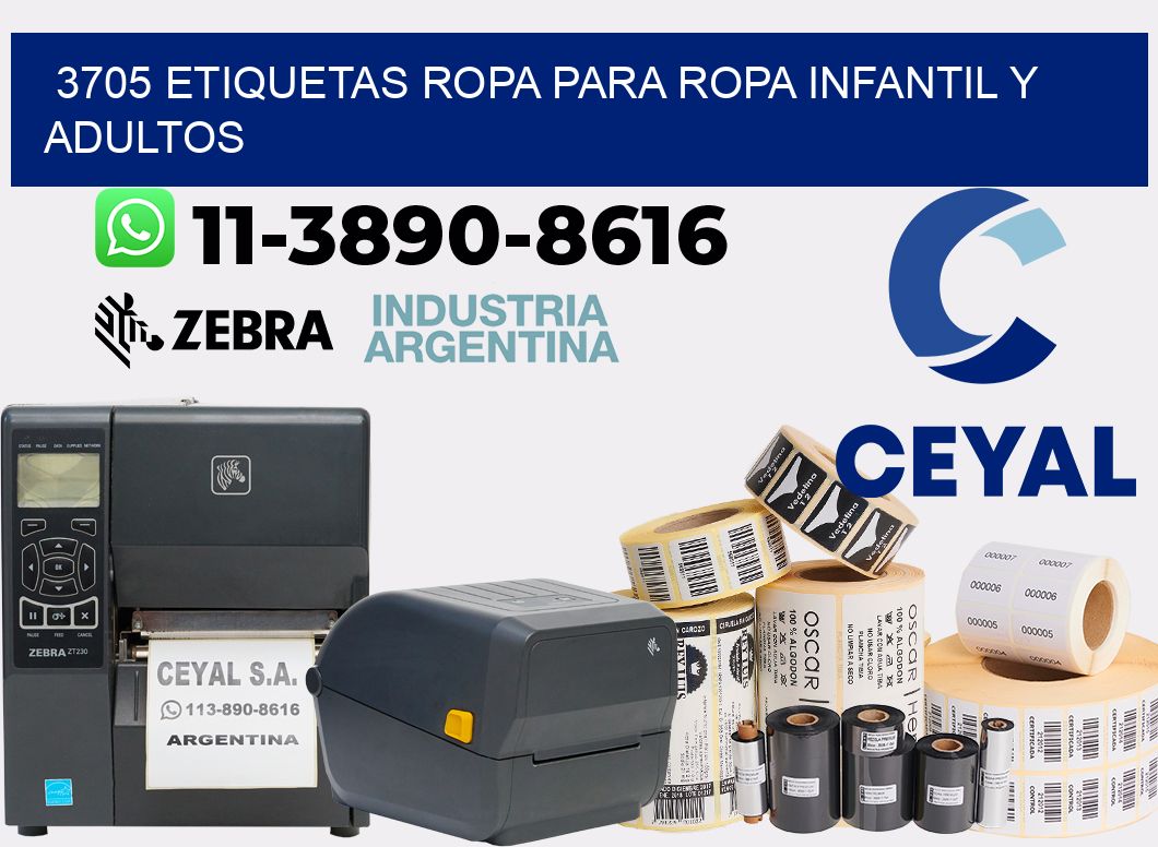 3705 Etiquetas ropa para ropa infantil y adultos
