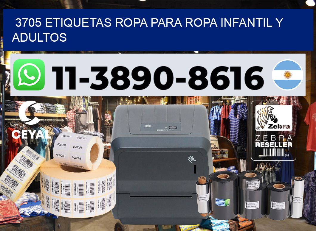 3705 Etiquetas ropa para ropa infantil y adultos