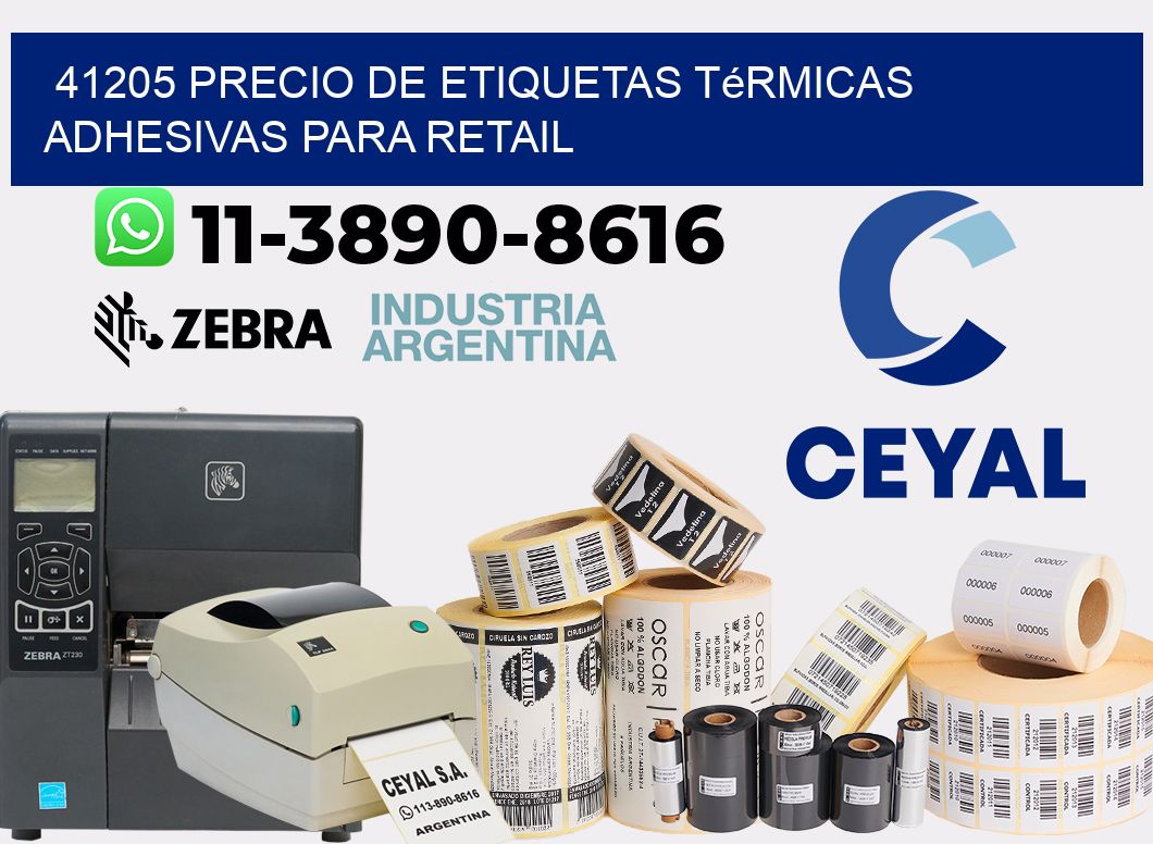 41205 precio de etiquetas térmicas adhesivas para retail