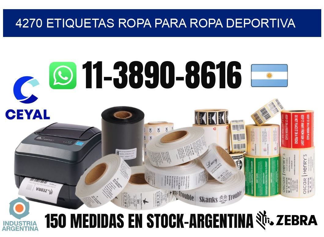 4270 Etiquetas ropa para ropa deportiva