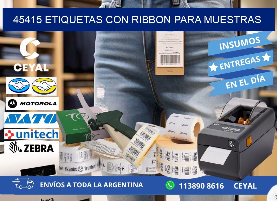 45415 etiquetas con ribbon para muestras