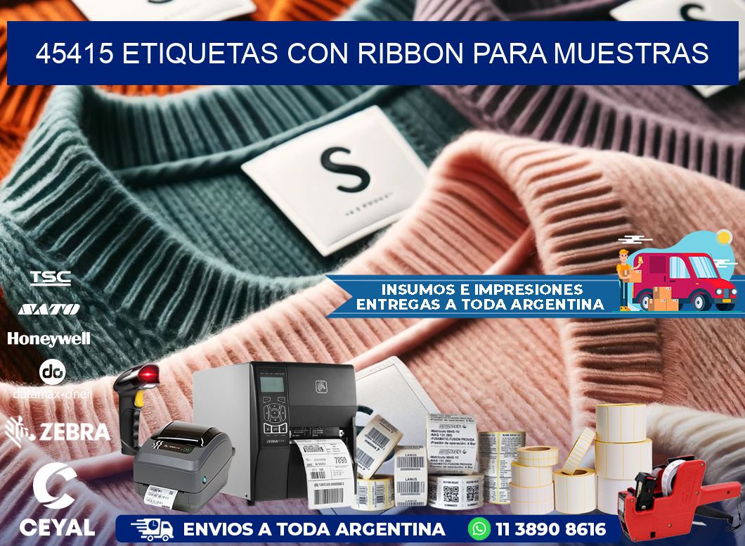 45415 etiquetas con ribbon para muestras